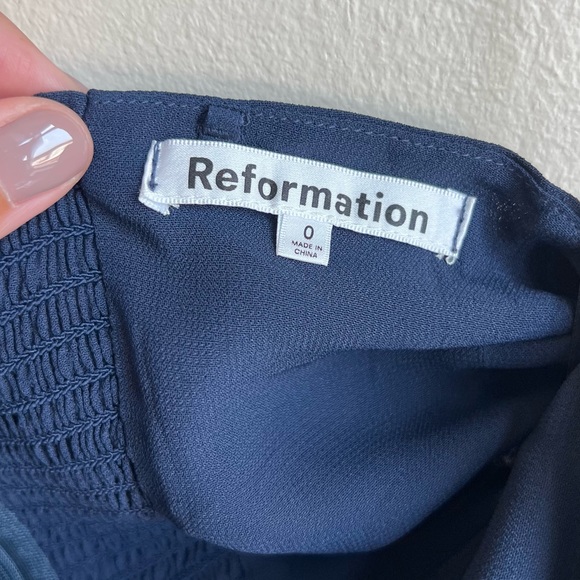 Reformation Navy Ingrid Strapless Maxi Dress, Size 0 - Picture 6 of 8